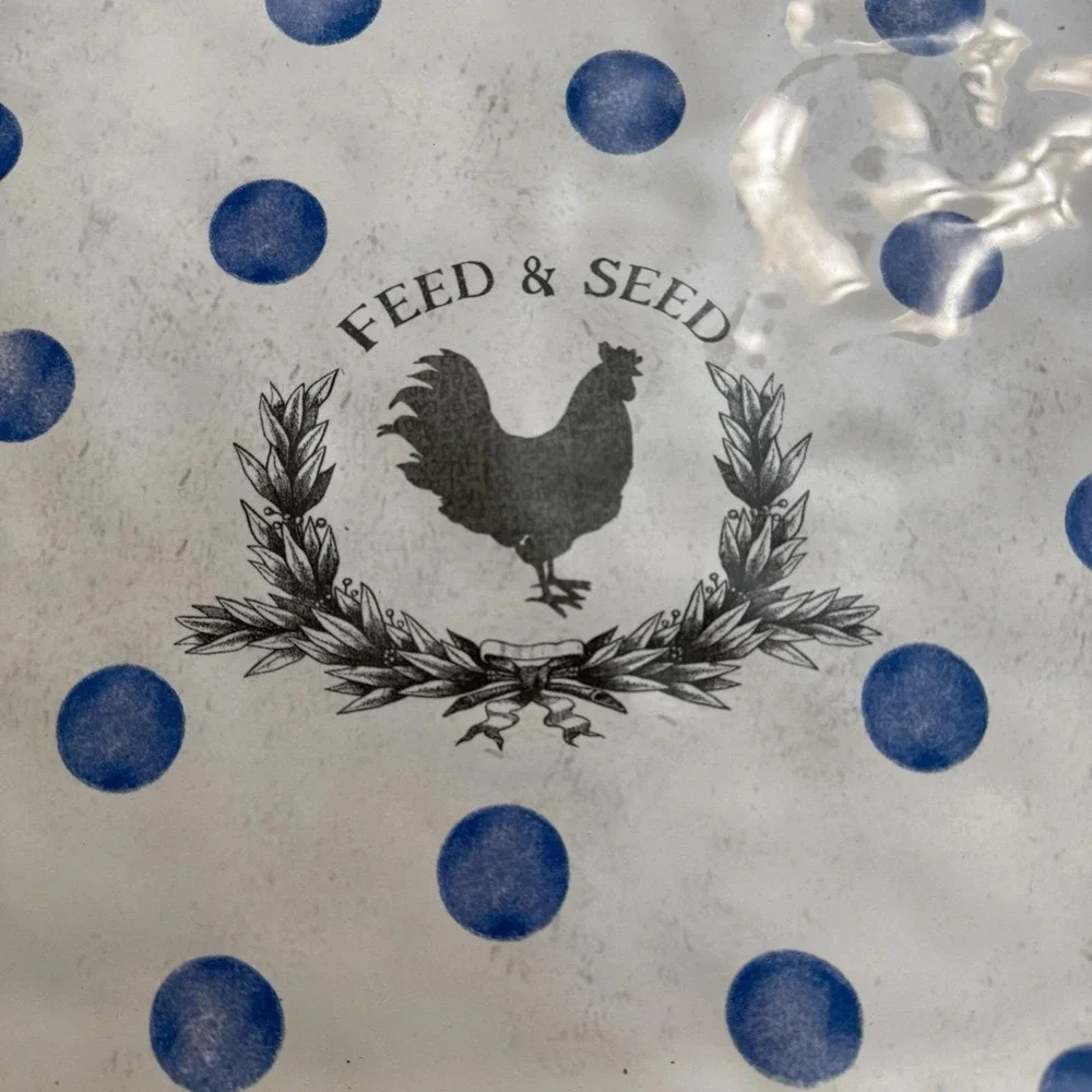 Certified International Susan Winget Feed & Seed Blue Dot Oval Platter 17